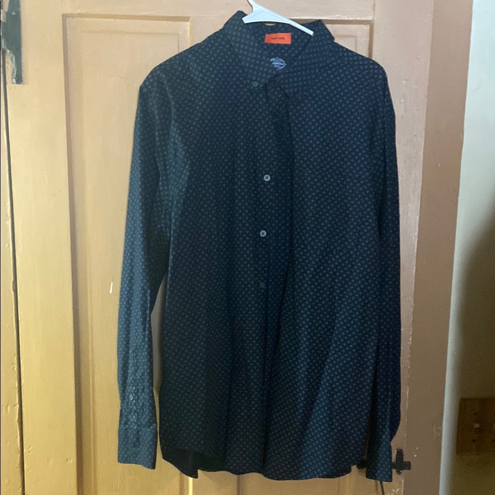 Men's Navy Blue Patterned Shirt